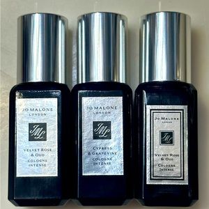 New 2 Jo Malone-Velvet Rose & Oud & 1 New Cypress & Grapevine Cologne Intense